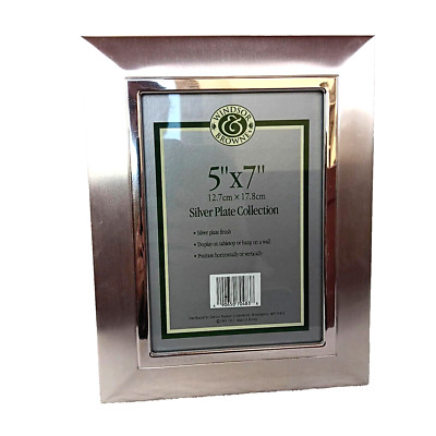 5''x7'' Silver Plate Frame Windsor&Browne Modern Lines Photo Picture Display Frame
