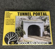 Woodland HO Train Scenery Concrete Double Track Tunnel Portal C1256 New Sealed