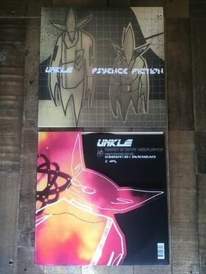 UNKLE PSYENCE FICTION + RABBIT IN YOUR HEADLIGHTS DOUBLE VINYL LP + 12'' SINGLE