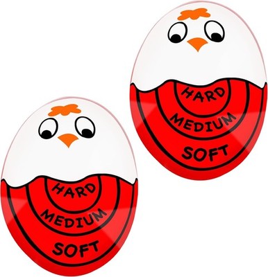 ''2-Pack Egg Timer, Color Changing, Hard & Soft Boiled Indicator, red ''