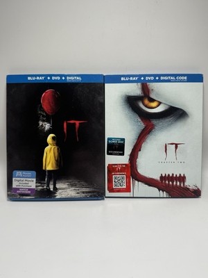 IT Chapter 1 And 2 Blu-Ray/DVD Lot *No Digital Stephen King Horror W/ Slipcovers