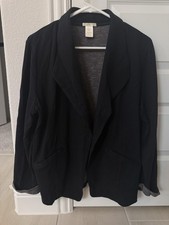 Matty M Black Blazer Size Large 100 Cotton