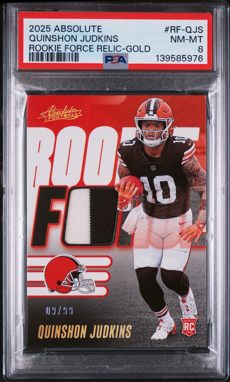 Quinshon Judkins Panini Absolute Rookie Force Relics #RFQJS Gold
