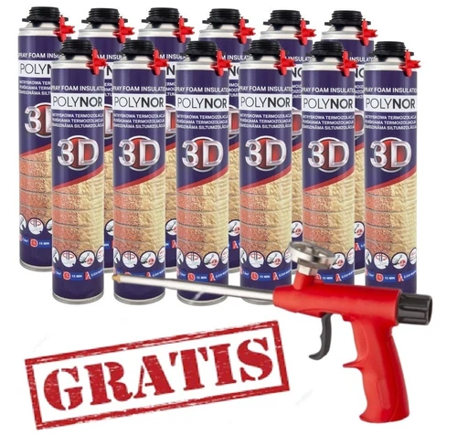 POLYNOR 3D Isolierungen Spray-Schaum Polyurethan GARAGENDAEMMUNG + GRATIS - Zdjęcie 1 z 6