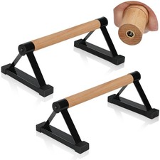 Wood push up bars Parallettes bars Anti-slip Handstand Bars for Calisthenics,...
