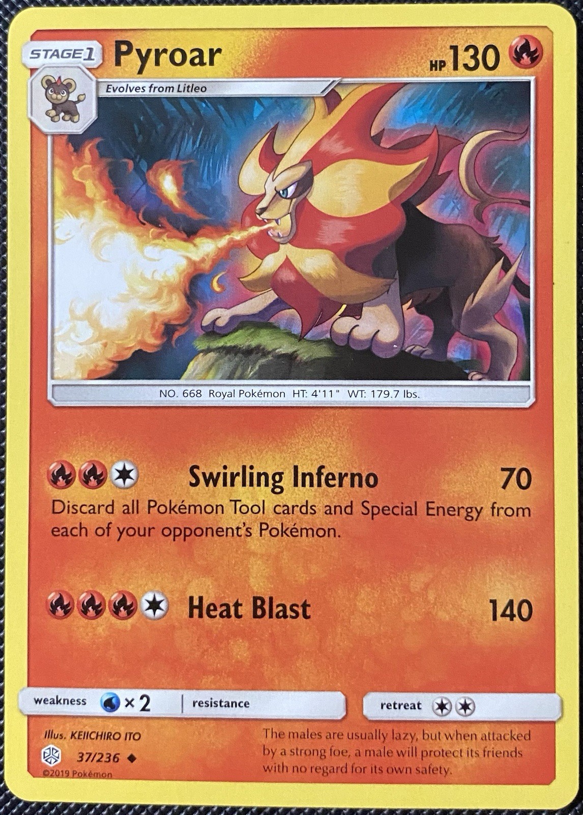 Pyroar 37/236 Sm-Cosmic Eclipse Regular - Pokémon Card