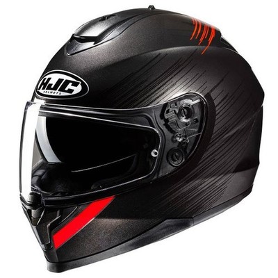HJC C70N Full Face Helmet With Polycarbonate Sun Visor MC1 Black Red