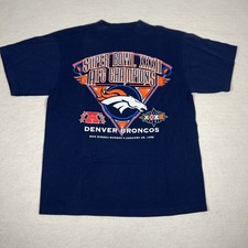 Vintage Denver Broncos Shirt Mens Large NFL Football Super Bowl XXXII Logo 7 90s