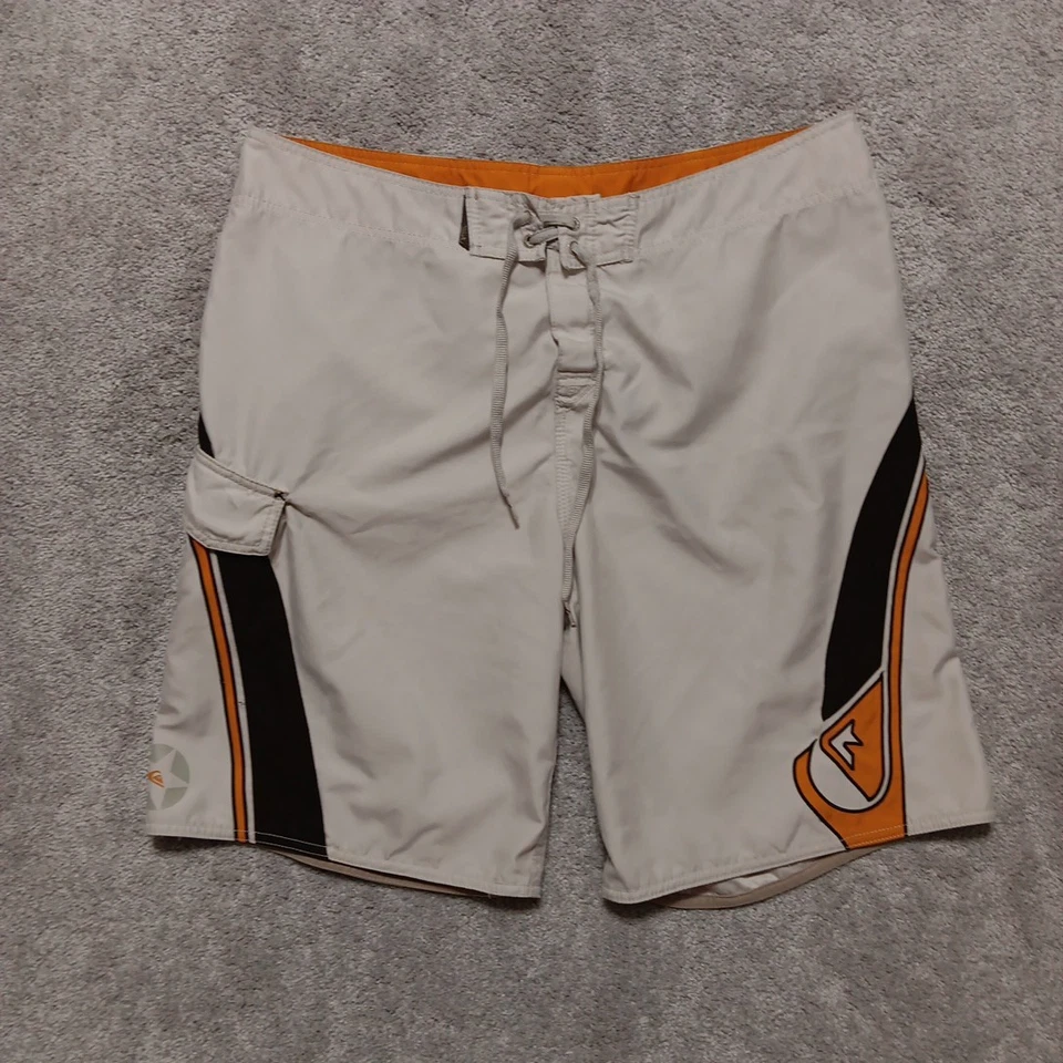 Pantalones Cortos de Tablero QUIKSILVER Para Hombre 38 Marrón Crema X-LARGO SLATER ERA Y2K 90s Foto 2 de 4