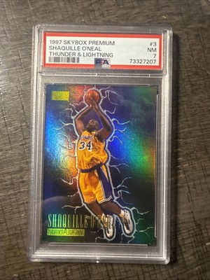 1997 Skybox Premium Shaquille O Neal Thunder & Lightning PSA 7