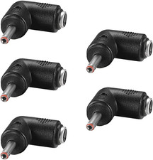 5Pcs DC Power Connector Adapter 90 Degree Angle 5.5Mm X 2.1Mm Female Jack to 3.5