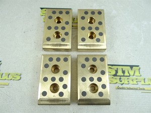 LOT OF 4 SELF-LUBRICATING BRONZE & GRAPHITE SLIDE PLATES 3" X 2" X 3/4"