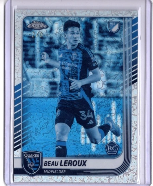 Beau Leroux Rookie 2025 Topps Chrome MLS Frozenfractor -2/0 San Jose RC