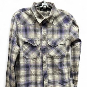 MENS Y2K VANS SKATER EMO BUTTON UP LONG SLEEVE SIZE SMALL