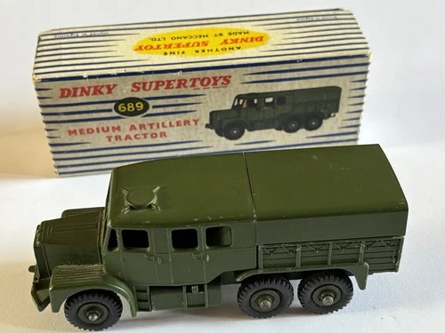 Vintage Diecast Dinky SuperToys #689 Medium Artillery Tractor Military Vehicle