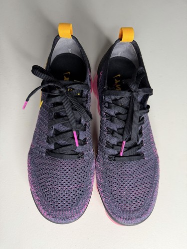 Nike Air VaporMax Flyknit 2 Men 8.5 Black Pink Running Shoes Sneakers Athletic - Picture 1 of 6