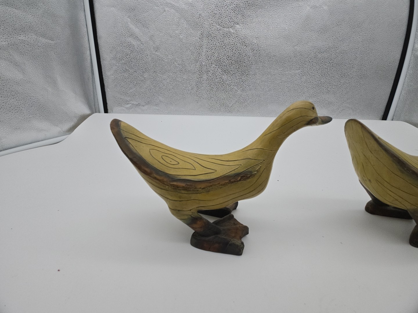 Carved Wooden Ducks Lot Of 2