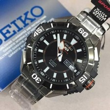 New Seiko 5 Sports SRP795K1 Automatic Men's Watch 24 Jewels Silver Black SRP795 5