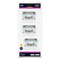 Briloner Attach LED Einbaustrahler 3Er Set Nickel Matt GU10 3X4W 330Lm 3000K