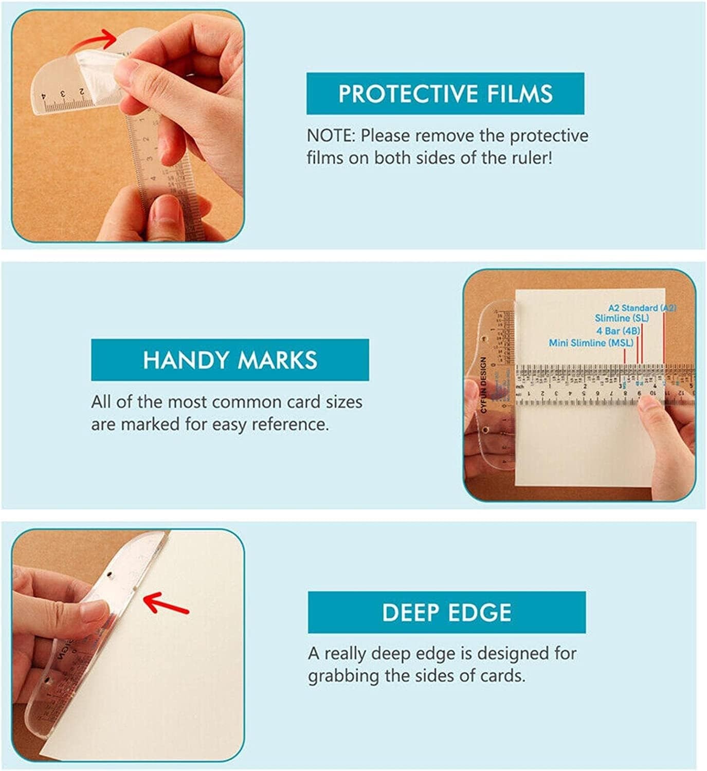 2pcs T Square Ruler 6 Inches Clear Acrylic T-Square Ruler, Drafting Tools, Dr...