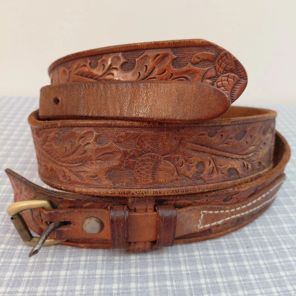 Genuine Leather Belt Lot of 3 Vintage Rare Pristine VTG Men main image 4