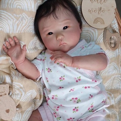 20'' Reborn Baby Doll Toddler Doll Cloth Body Rooted Hair Handmade Birthday Gift