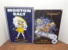 Vintage 90s Ande Rooney Porcelain Enameled Signs - Morton Salt - Life Savers