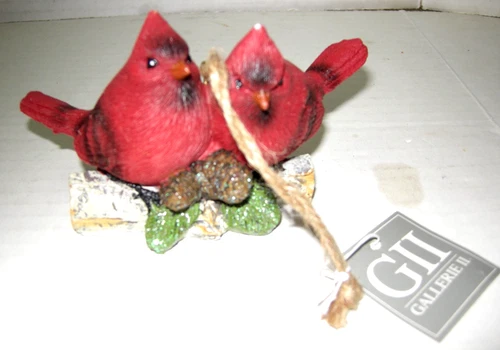 Christmas Cardinal Ornament Figurines By Gallerie II, 1 Piece, Resin, New