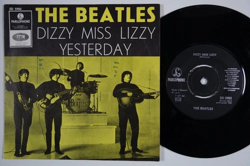 BEATLES Dizzy Miss Lizzy RARE Sweden 45 YELLOW VARIANT swedish Yesterday HEAR!