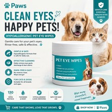 2 pack-240pcs Hypoallergenic Thickened Portable Rinse-Free Pet Eye Wipes