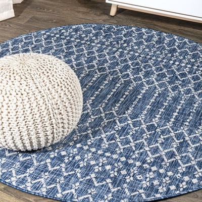 JONATHAN Y Lighting SMB108-9R Santa Monica 9' x 9' Polypropylene - Navy / Light