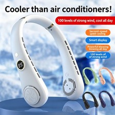 Hands Free Neck Fan USB Rechargeable Bladeless 360�Airflow Portable Hanging Neck