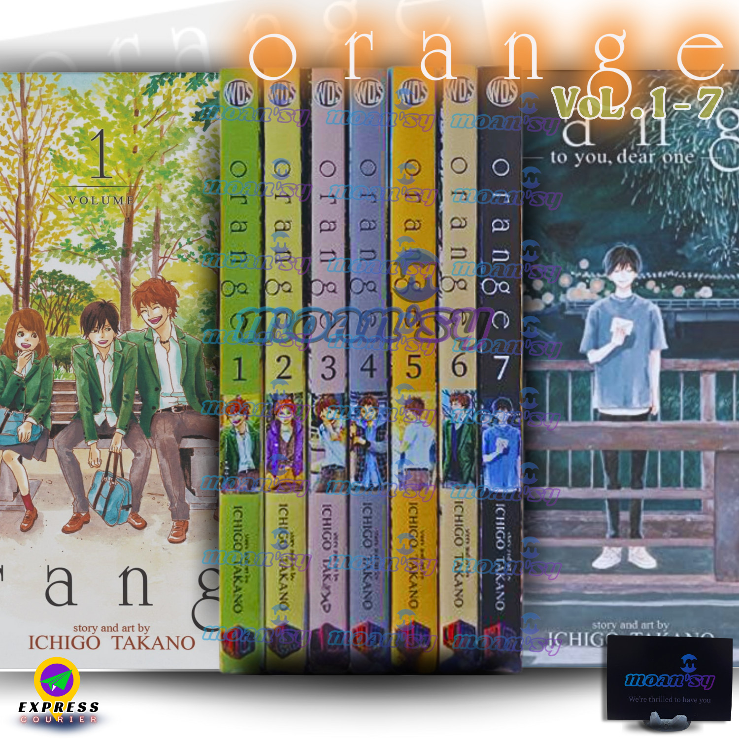 Conjunto completo de cómics manga inglés volumen 1-7 naranja nuevos por Ichigo Takano