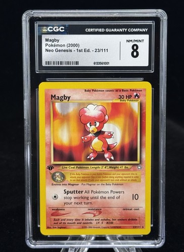 Magby #23 1st Edition Neo Genesis 2000 Pokémon CGC 8 🔥