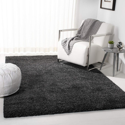 Charcoal Shag Area Rug 5'3'' x 7'6'' - Non-Shedding, Easy Care, Thick & Durable