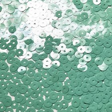 6mm Flat Sequins Seafoam Blue Green Opaque Glossy High Shine Made in USA
