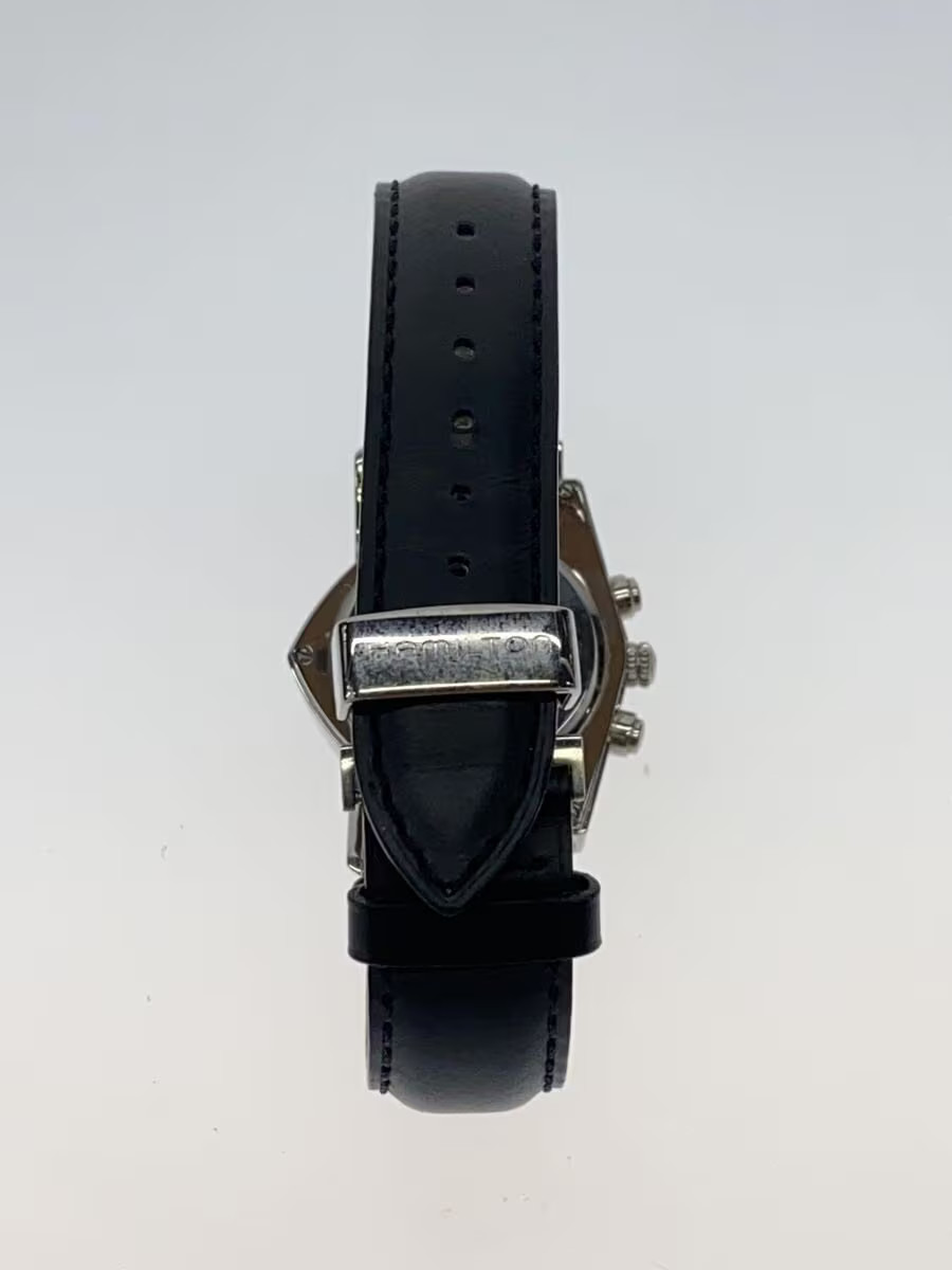 HAMILTON Ventura Chronograph Quartz Watch Analog Leather BLK BLK h244121 image 5