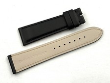Baume & Mercier Black Leather Flat Handle 21mm Casual Strap Pin Buckle