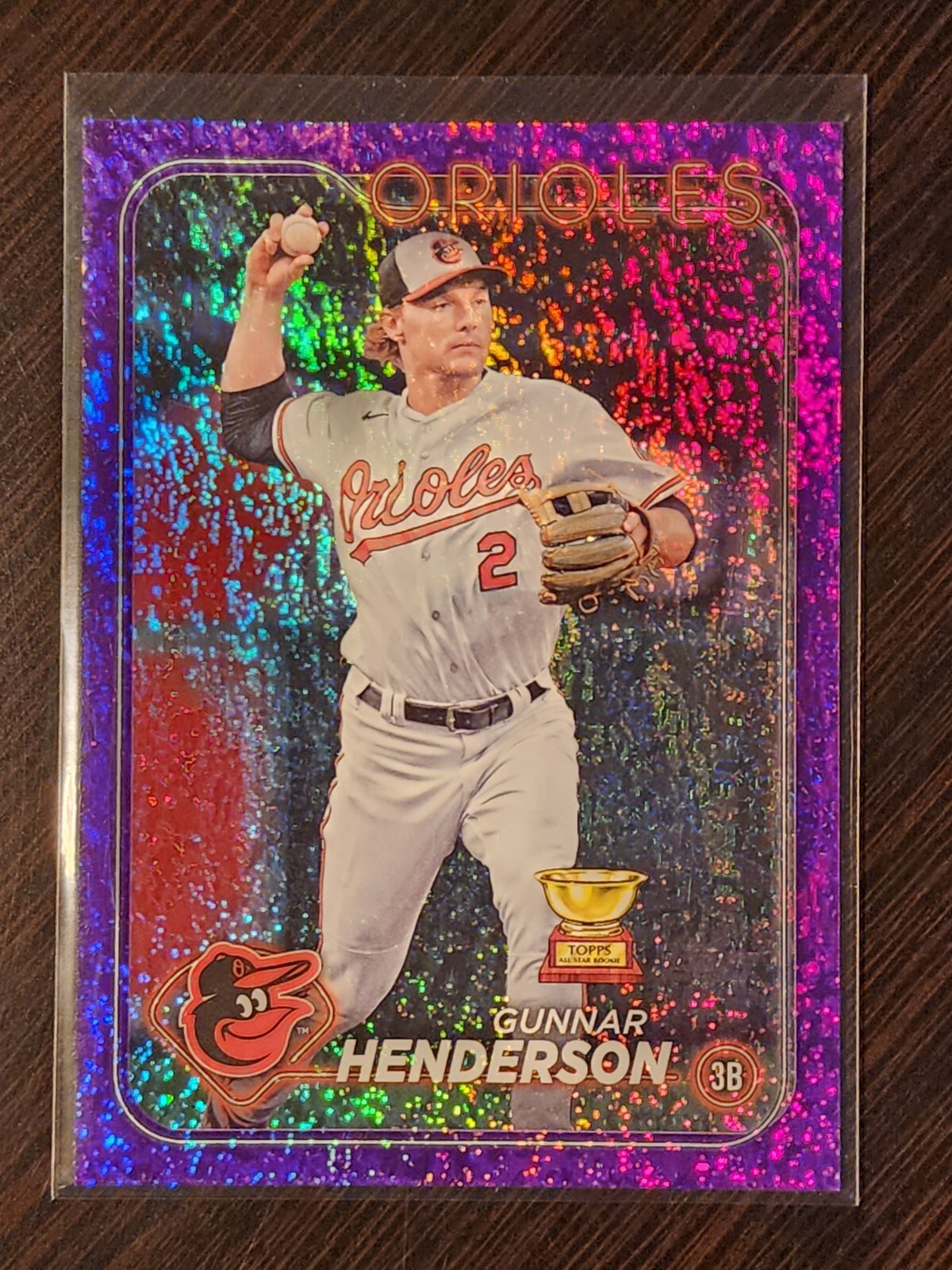2024 Topps Series 2 Gunnar Henderson #450 Purple Foil 492/799 Baltimore Orioles