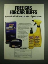 1987 Simoniz II Wax and STP Son of a Gun Protectant  Ad - Free gas for car buffs
