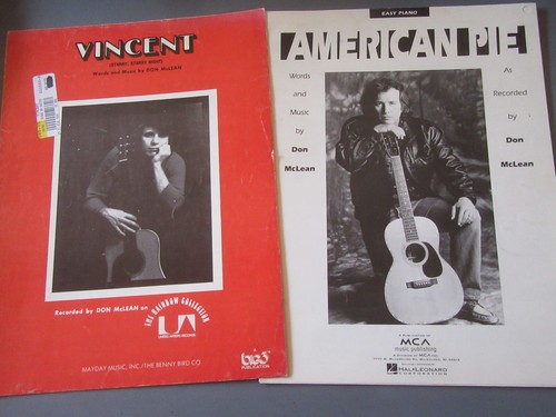 Don McLean Sheet Music Lot VINCENT (Starry, Starry Night) & AMERICA PIE