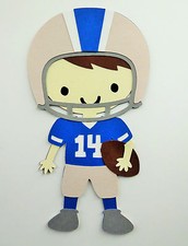 Football Player Boy Paper Doll Die Cut Scrapbook Embellishement