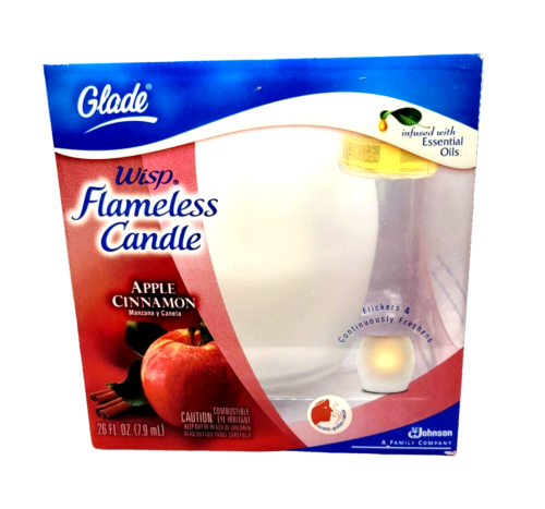 Glade Wisp Flameless Candle Apple Cinnamon Air Freshener Battery Powered New - Picture 1 of 5