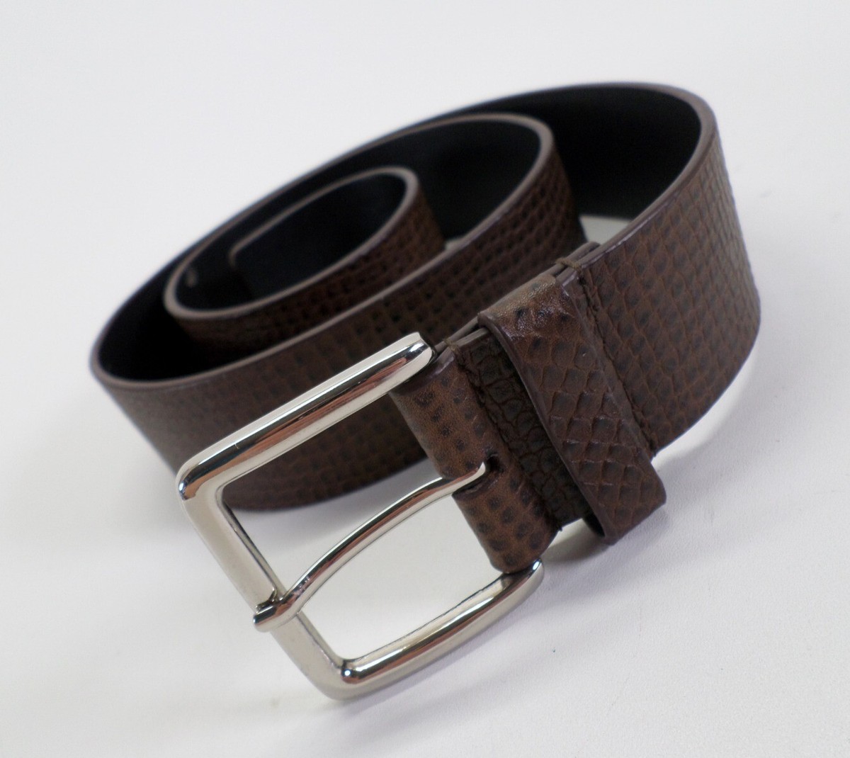 WCM New York Belt 30 S Alligator Croc Print Italian Leather 