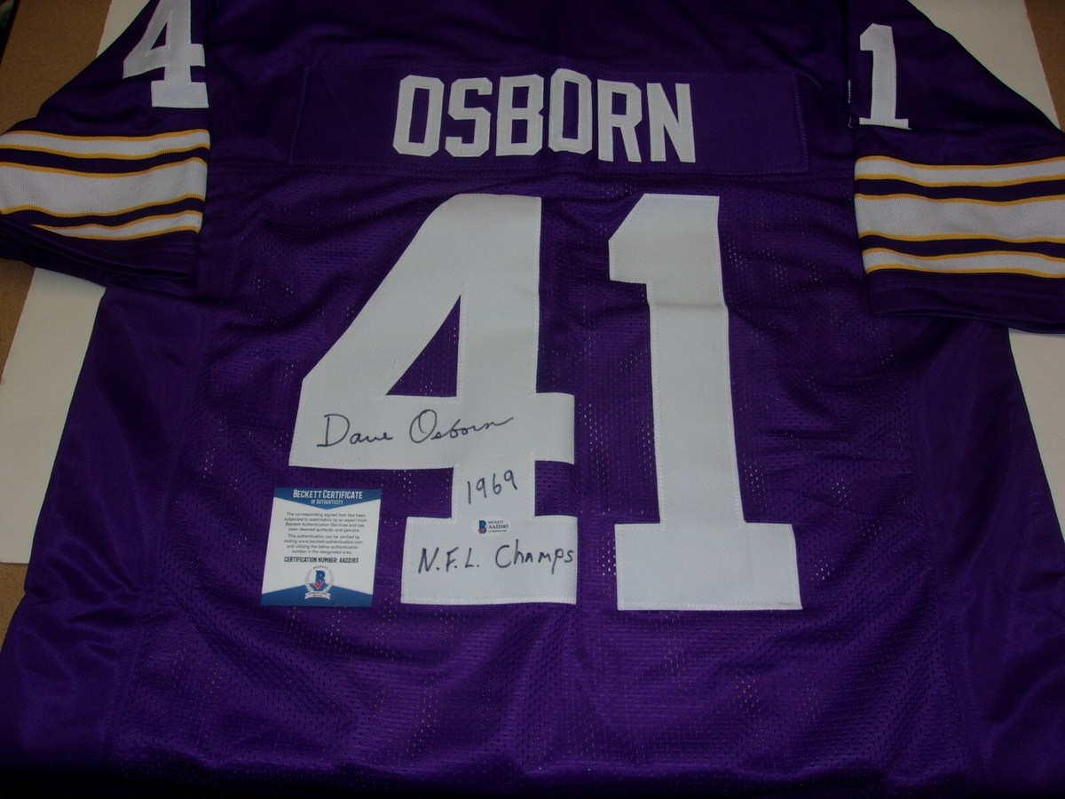 DAVE OSBORNE MINNESOTA VIKINGS 1969 NFL CHAMPS LAST ONE JSA/COA