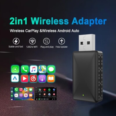 Car OEM Wired To Wireless Carplay Android Auto Adapter Smart Ai Dongle Fast Link