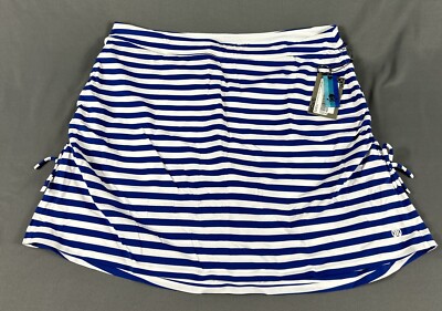 G/Fore Womens Golf Skort Striped XL Blue White Nylon Spandex NWT MSRP $145