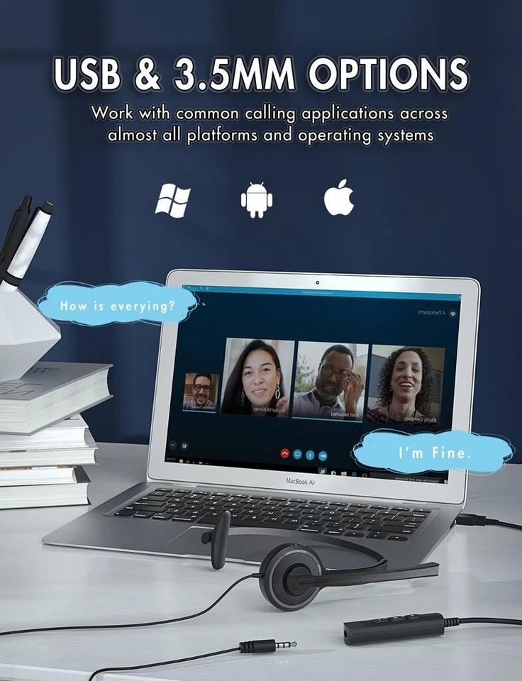 Cuffia Auricolare MPOW BH323A USB + Jack 3.5mm Professionale Per Pc Smartphone - Immagine 2 di 4