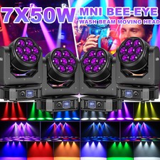 7X50W LED Moving Head Light RGBW Wash Beam Stage DJ Disco Bar DMX Spot Lighting