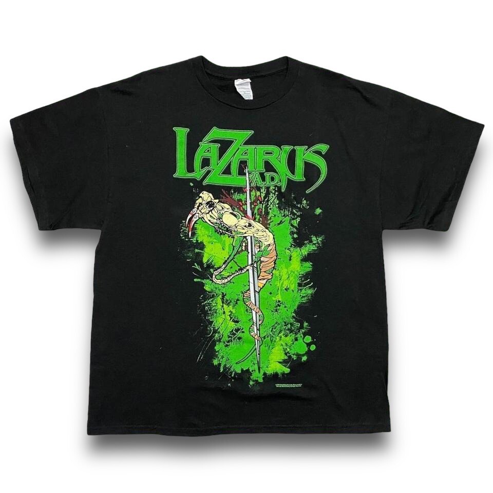 VTG Y2K Delta Lazarus Christian Rock Band Logo Tee Black Adult XL